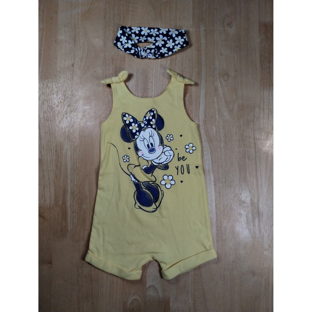 Disney Minnie Mouse Yellow Romper with Matching Headband Set 4T 70R9835MI